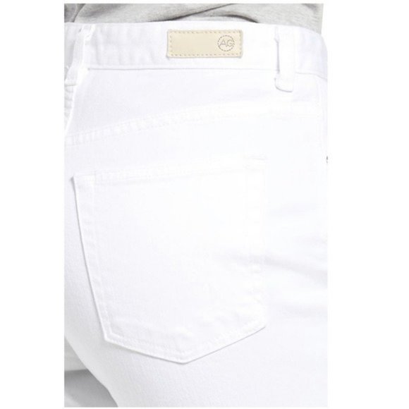 AG White High Waist Raw Hem Ankle Straight Leg Denim Jeans NWT 27 - Picture 4 of 6